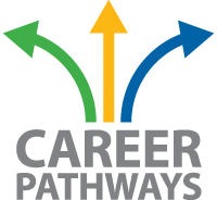 Career Pathways logo with arrows left, ahead, and right