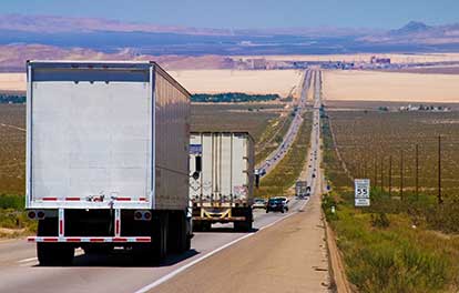 Trucks on Utah highway
